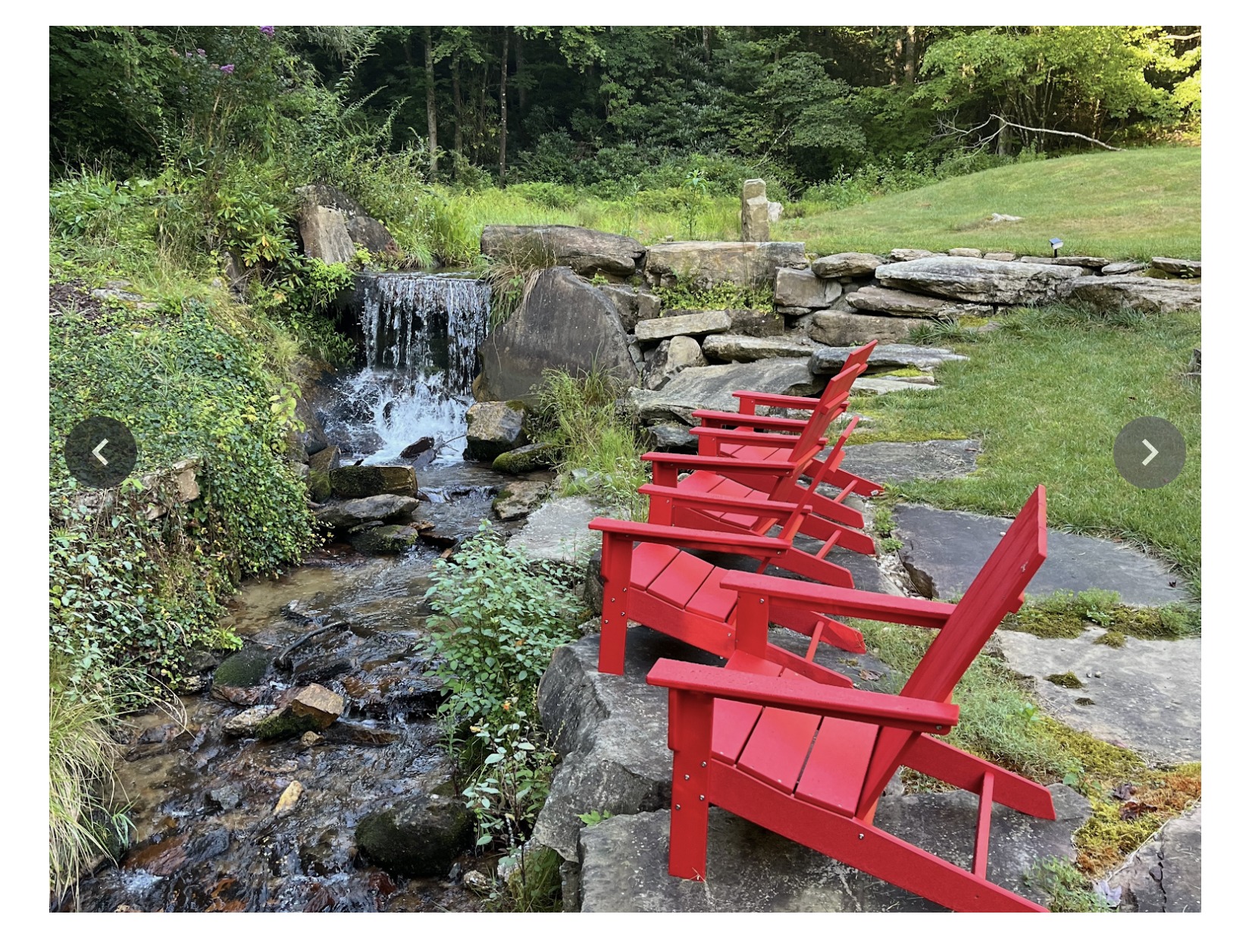 Chairs by the waterfall