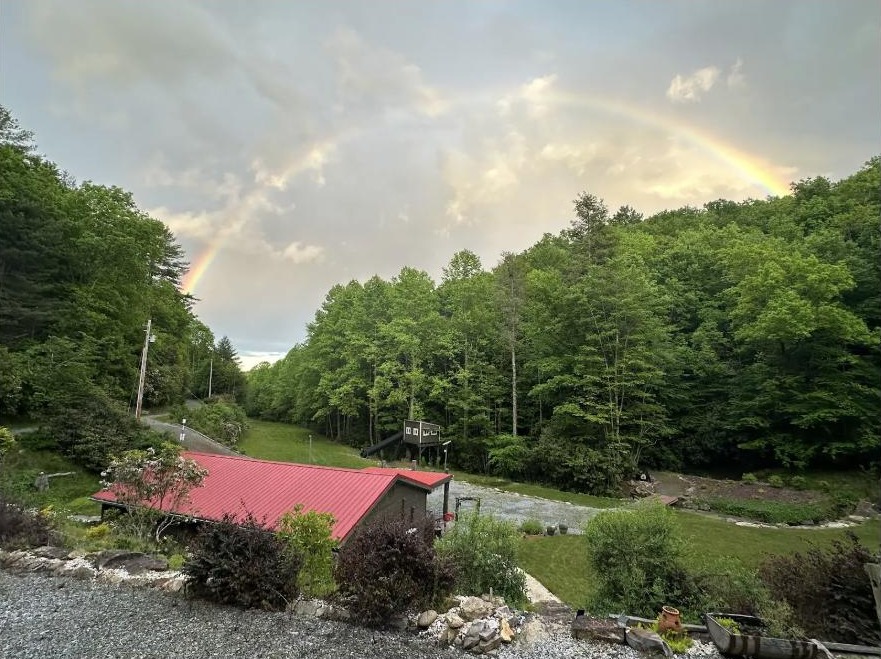 A rainbow over the property